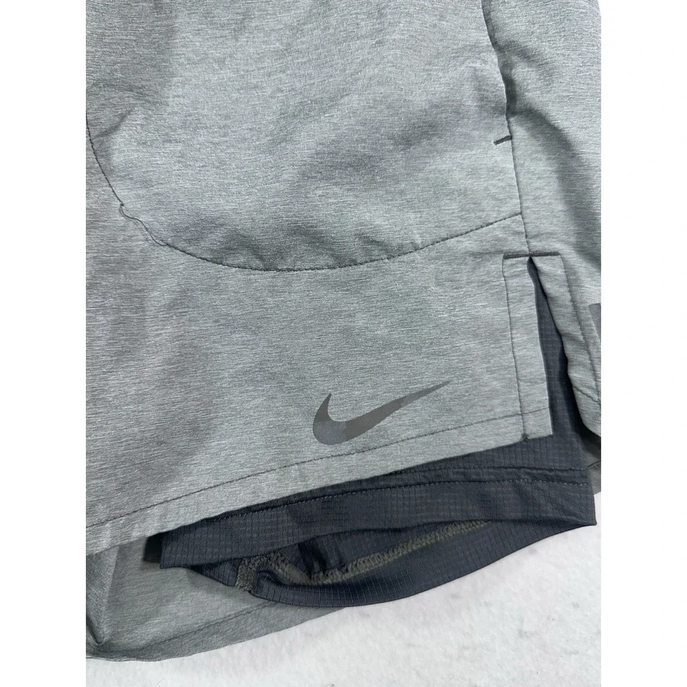 Nike Men's Dri-FIT Running Shorts Gray 2-in-1 Athletic Workout Size Small
